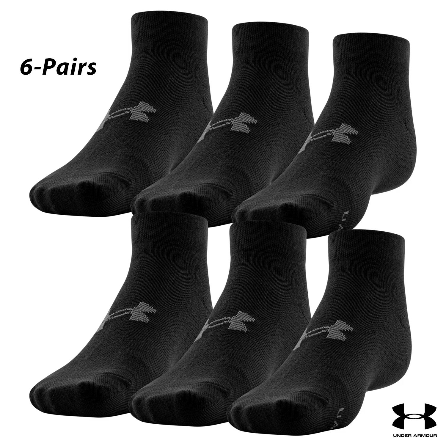 6-Pairs Under Armour Essential Lite Low Cut Socks (L, Black) $9.90 + F/S on $25+