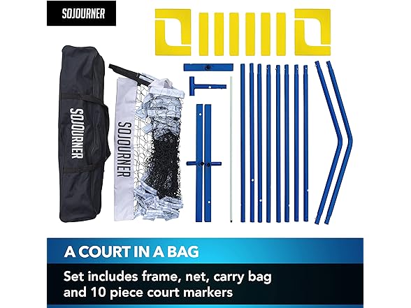 Sojourner Portable Pickleball Set w/ Net, Net - Regulation Size, Court Markers & Storage Bag $60 + Free Shipping w/ Prime