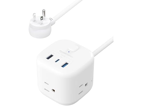 5' AmazonBasics 3 Outlet 3 USB Port Power Strip Cube (1 USB-C and 2 USB-A) $7 + Free Shipping w/ Amazon Prime
