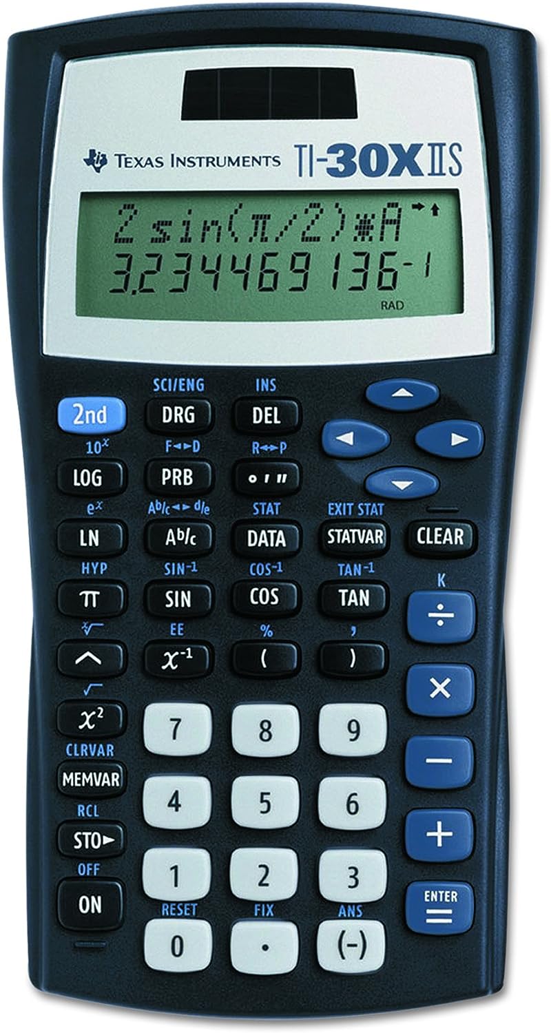 Texas Instruments TI-30XIIS Scientific Calculator (Black w/ Blue Accents) $ 9.48 + F/S w/ Prime or on Orders $35+ $9.48