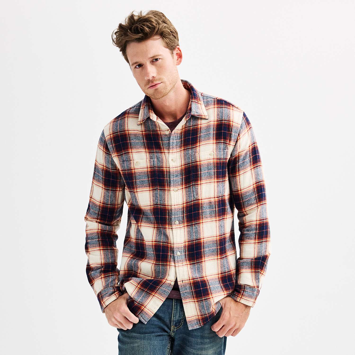 Sonoma Goods For Life Men's Flannel Button-Down Shirt (Various Colors, Sizes: S-XXL) $5.10 + Free Shipping on $49+
