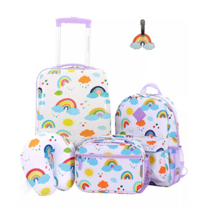 Travelers Club 5 Piece Kids' Luggage Set, Thumbprint Heart
