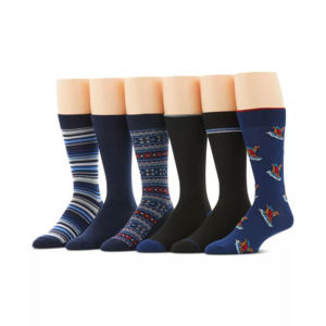 Men's Socks: 6-Pack Perry Eillis Portfolio Holiday Casual Dress Socks $9.93, 6-Pack New Balance Low Cut Socks (White) $6.63 & More + Free Store Pickup at Macy's or F/S on $25+