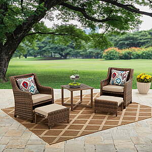 5-Piece Better Homes & Garden Hawthorne Park Outdoor Chat Set w/ Beige Cushions $  297 + Free Shipping