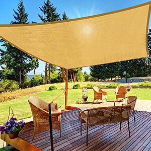 10'x 13' HappyTrends Sun Shade Sail Rectangular Patio Canopy (Sand) $  15 + F/S w/ Prime or on Orders $  35+