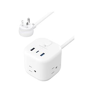 5' AmazonBasics 3 Outlet 3 USB Port Power Strip Cube (1 USB-C and 2 USB-A) $7 + Free Shipping w/ Amazon Prime