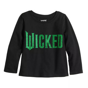 Wicked The Movie Apparel & Accessories: Toddler Girl Jumping Beans Wicked Logo Graphic Tee $5.99 + Free Shipping on $49+