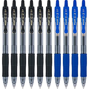 10-Pack Pilot G2 Premium Refillable 0.7mm Rolling Ball Gel Pens $5.95