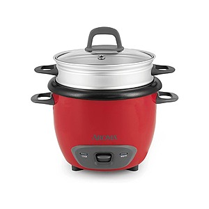 6-Cup Aroma Housewares Rice Cooker & Food Steamer (Red) $10 + Free Shipping w/ Prime