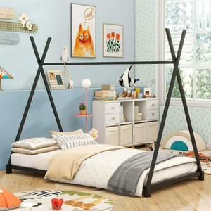 Polibi Black Metal Frame Twin Size Platform Bed w/ Triangle Structure $51.51 & More + Free Shipping