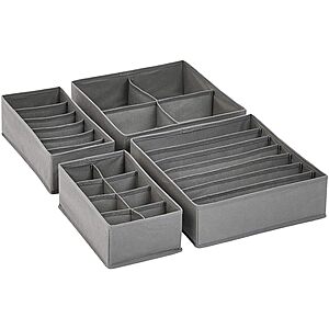 4-Piece Amazon Basics Dresser Drawer Storage Organizer (Gray) $7.99 + Free Shipping w/ Prime or on $35+