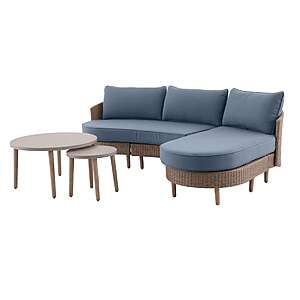 5-Piece Origin 21 Dunes-focal Corner Wicker Patio Conversation Set w/ Blue Cushions $598.80 + Free Shipping