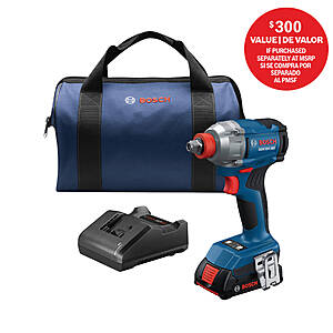 18V Bosch 4-Amp Variable Speed Brushless 1/2" Square Drive Cordless Impact Wrench w/ Battery, Charger & Carrying case $99 + Free Shipping