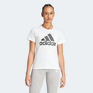 adidas Women's Essentials Logo Tee (White / Black, Sizes: XS-XL)  $6 & More + Free Shipping