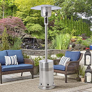 Mainstays 48,000 BTU Propane Gas Outdoor Freestanding Patio Heater (Stainless Steel, Black Metal) $66 + Free Shipping