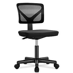 edx Armless Mesh Computer Swivel Adjustable Chair(4 Colors, Low Back) $35.99 + Free Shipping
