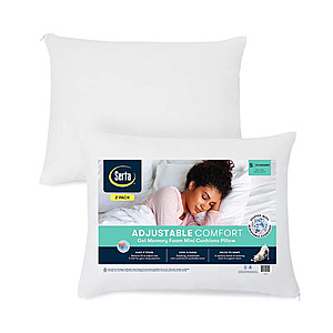 2-Pack Serta Adjustable Comfort Gel Memory Foam Mini Cushion Pillow Set $14.99 + Free Shipping