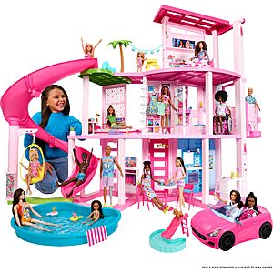 75-Piece Barbie DreamHouse, Doll House Playset w/ Toy Furniture, Pet Elevator & 3-Story Pool Slide $124.99 + Free Shipping