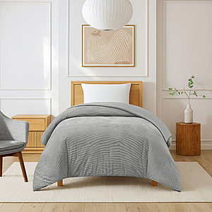 Mainstays Corduroy Comforter in Twin XL (Silver or Vanilla Dream) .85 + Free S/H on +