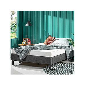 Zinus Curtis Upholstered Platform Bed Frame w/ Wood Slat Support (Grey, Queen) $49.99 + Free Shipping w/ Prime