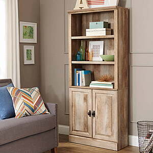 71" Better Homes & Gardens Crossmill 5-Shelf Bookcase w/ Doors (Weathered Wood Finish) $121 + Free Shipping