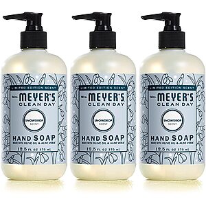 3-Pack 12.5-Oz Mrs. Meyer's Clean Day Liquid Hand Soap (Snowdrop) $8.15 w/ Subscribe & Save