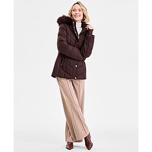 Michael Kors Women's Faux-Fur-Trim Hooded Puffer Coat (Various Colors) $69.99 + Free Shipping