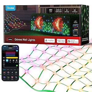 9.4' x 2' Govee Net Lights Multi-function Multicolor Christmas Net Lights w/ Timer $74.50 & More + Free S&H