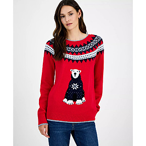 Tommy Hilfiger Women's Polar Bear Fair Isle Sweater (3 Colors, Sizes: XS-XL) $25.44 + Free Pickup at Macys or Free Shipping on $39+