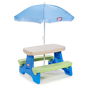 Little Tikes Easy Store Jr. Picnic Play Table w/ Umbrella (Blue/Green) $40.59 + Free Shipping