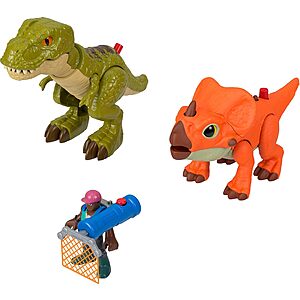 Fisher-Price Imaginext Jurassic World Rebirth Playset, T. Rex Toy Pack w/ 3" Human Action Figure, 2 Dinosaurs & Accessories $11.34 + Free Shipping w/ Prime or on $35+