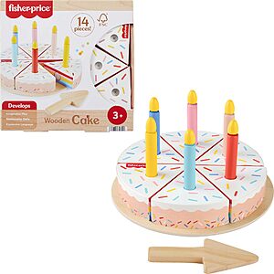 14-Piece Fisher-Price Wood Pretend Play Toy Cake Set $12.80 + Free Shipping w/ Prime or on $35+