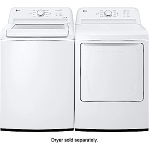 Package - LG - 4.1 Cu. Ft. High-Efficiency Top Load Washer w/ TurboDrum Technology & 7.3 Cu. Ft. Electric Dryer w/ Sensor Dry (White) $999.99 + Free Store P/U