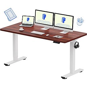 FLEXISPOT EN1 One-Piece Standing Desks: 60x24 Mahogany $223.99, 55x28" White Wood $209.99 + Free Shipping