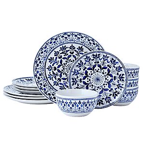 12-Piece Pfaltzgraff Medallion Radiance Dinnerware Set (Service for 4, Blue) $48 + Free Shipping