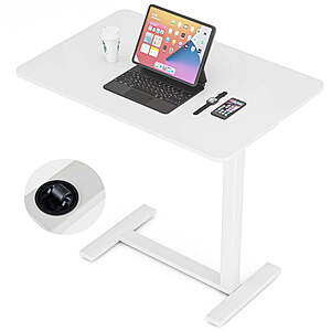 ZUNMOS Mobile Adjustable Height Sit-to-Stand Desk w/ Hidden Casters (3 Colors) $42.99 + Free Shipping