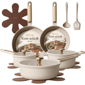 14-Pc Carote Ceramic Nonstick Cookware Set (Taupe) $50 + Free S&H