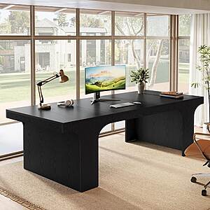 71" Moronia Black Executive Office Desk w/ Arched Design $151.93 + Free Shipping