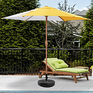 7.5' Ainfox Round Patio Beach Market Umbrella (Yellow/White) $18.99 + Free Shipping