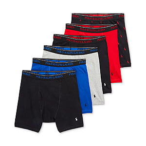 6-Pack Polo Ralph Lauren Men's Classic-Fit Cotton Boxer Briefs $50.08 ($8.34 Each) + Free Shipping