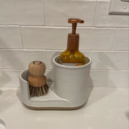 Hearth & Hand with Magnolia Modern Rim Stoneware Kitchen Sink Caddy ...