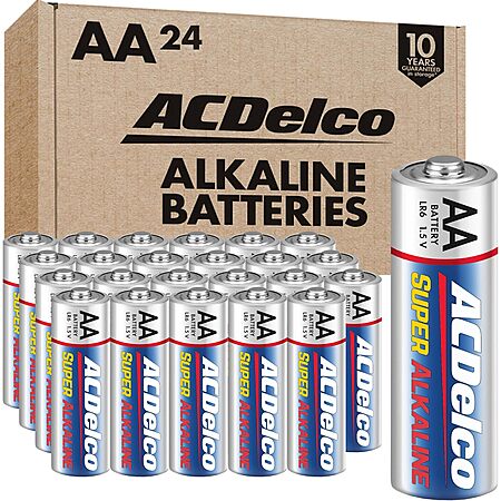 24-Count ACDelco AA Super Alkaline Batteries $6.68 + F/S w/ Prime or on Orders $35+