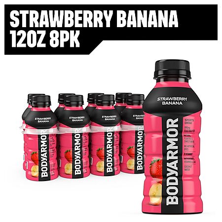 8-Pack 12-Oz BODYARMOR Sports Drink Beverage (Strawberry Banana) $3.33 ($0.43 each) w/ S&S + Free Shipping w/ Prime or on $35+
