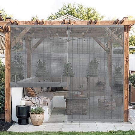 30'' W x 64' LazBlinds Outdoor Cordless Light Filtering Roll up Shades (Grey, Dark Coffee) $9.90 + Free Shipping w/ Prime or on $35+