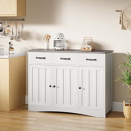 42" Asofer Kitchen Storage Wood Buffet Sideboard Cabinet w/ 3 Doors & 3 Drawers (Gray Countertop) $95.88 + Free Shipping