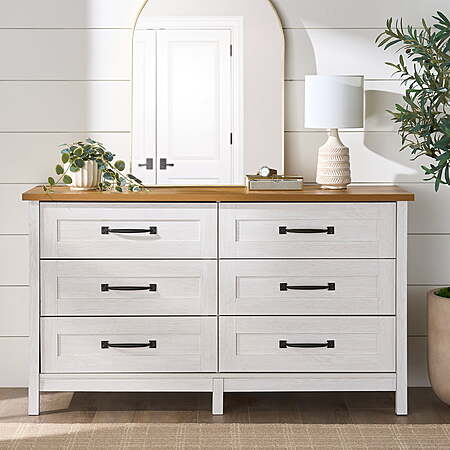 56.85" Better Homes & Gardens 6-Drawer Modern Farmhouse Dresser (3 Colors)  $176 + Free Shipping