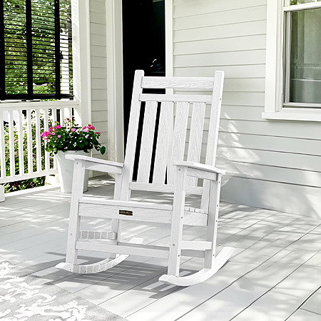 Serwall Outdoor Patio Porch Rocking Chair (White) $85.99 + Free Shipping