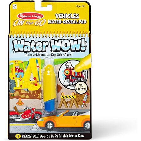 Melissa & Doug On the Go Water Wow! Reusable Water-Reveal Activity Pad (Vehicles)  $5 + Free Shipping w/ Prime or on $35+