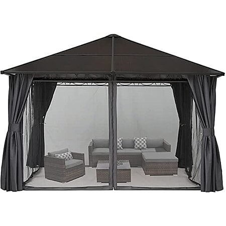 10' x 10' ABCCANOPY Hardtop Patio Gazebo w/ Curtains & Netting $439.99 + Free Shipping w/ Prime