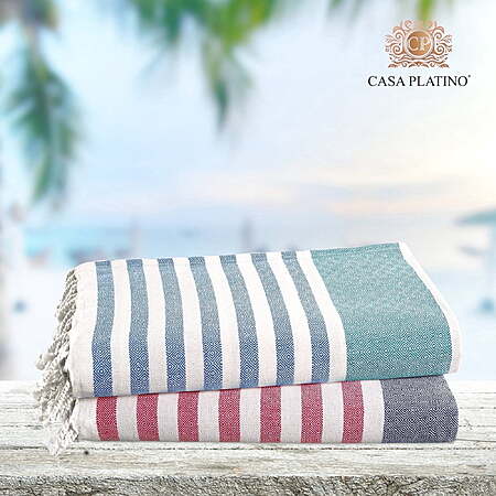 2-Pack Casa Platino Hammam Quick Dry Cotton Beach Towels (Old Glory Teal, 39" x 71") $11.99 + Free Shipping w/ Walmart+ or on $35+